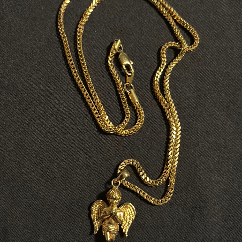 Gold Chain with Angel Pendent